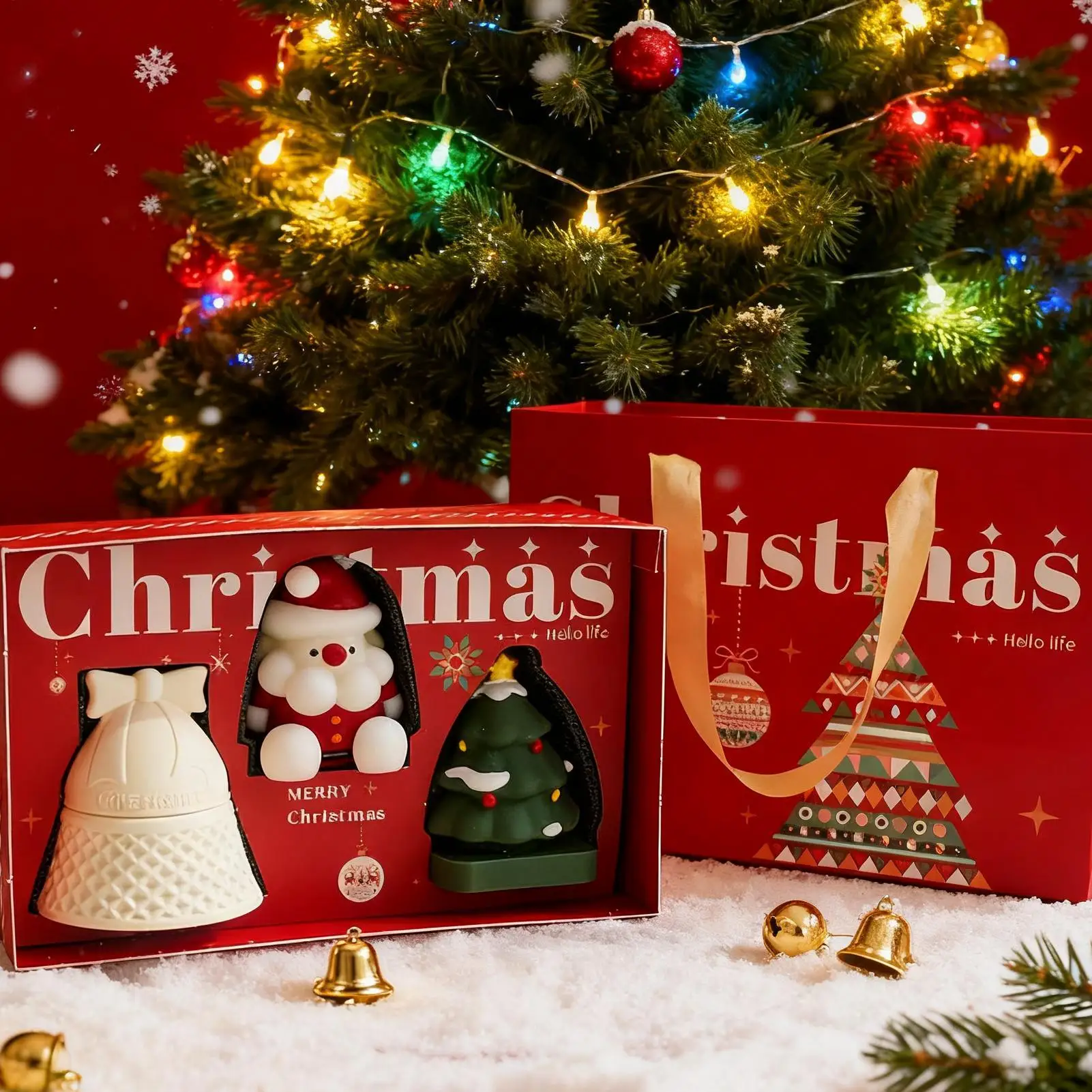 عطلة الشموع المعطرة 3 قطع شجرة عيد الميلاد الكرتون احتفالي الشمع ديكور فاخر شمعة معطرة الجدول زينة للبالغين