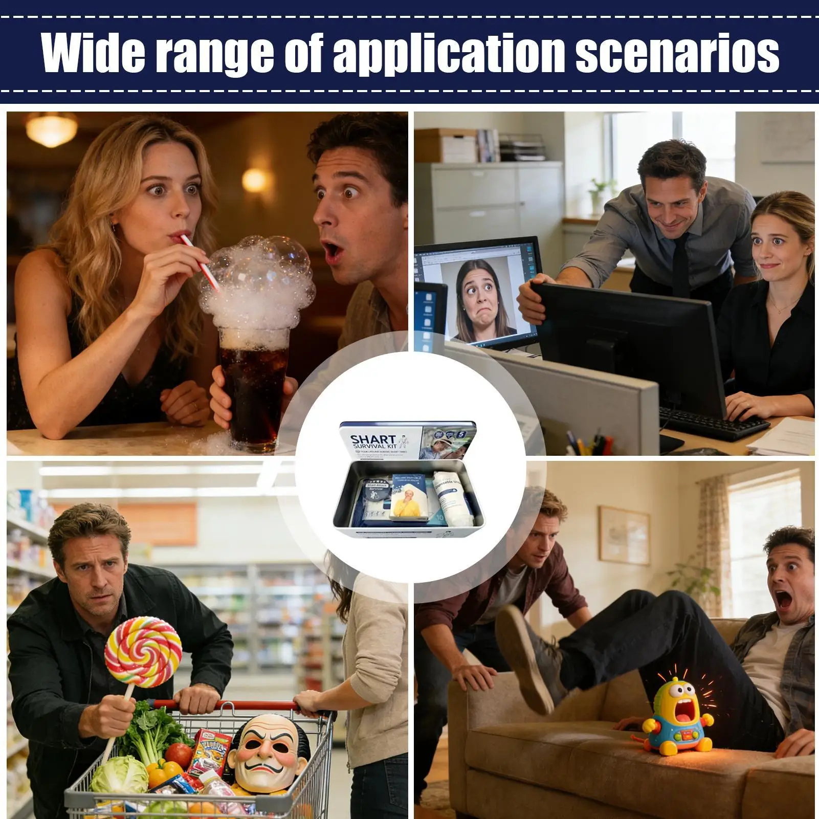 Gag Survival Kit Ontspanning Prop Draagbare Kak Prank Survival Kit Voor Man Mannen Familie Vrienden Tieners Volwassenen Verjaardag Kerstmis