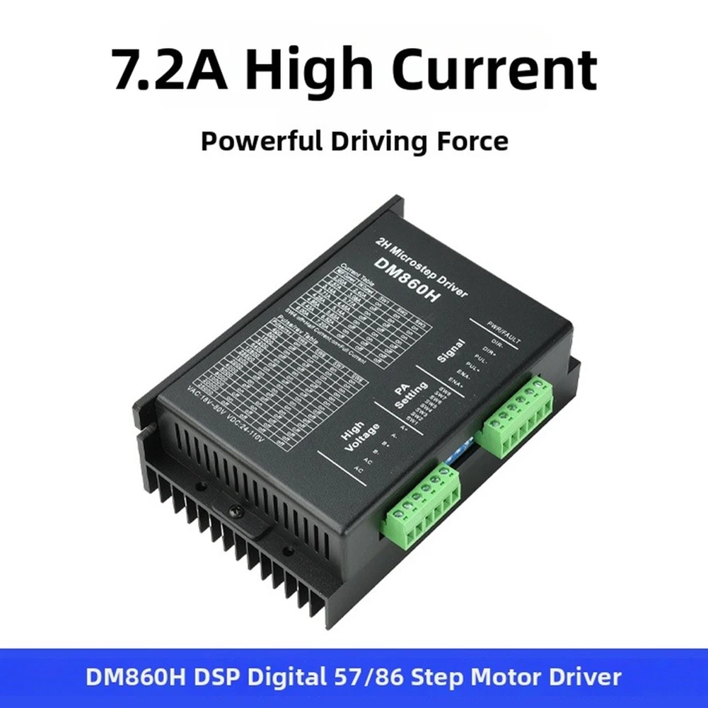 DM860H-DSP Stepper Motor Driver 7.2A 24-110V With Cooling Fan For 57/86-Hybrid Stepper Motors CNC Engraving Machine Automation