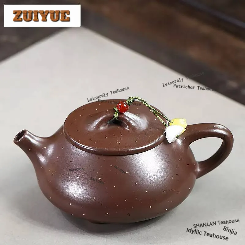 

160ml Aesthetic Yixing Purple Clay Teapots Handmade Stone Scoop Pot Raw Ore Star Sand Mud Kettle Zisha Tea Set Accessories Gifts