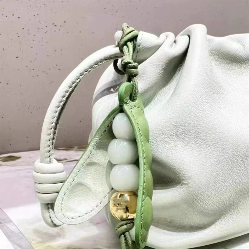 Delightful Pea Shaped Hanging Ornament Versatile and Colorful Key Holder Accessory for Bags and Phones Decoration