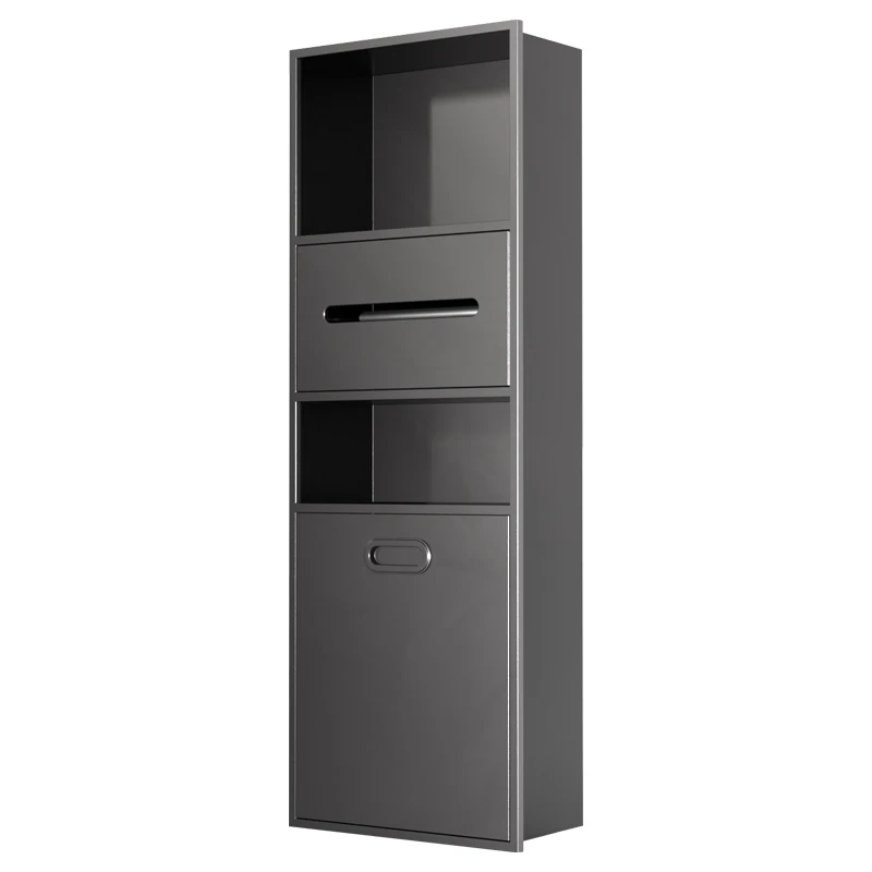 المخصصة الفولاذ المقاوم للصدأ المتخصصة المرحاض رف المهملات يمكن جزءا لا يتجزأ من خزانة المرحاض المعدنية المتخصصة #5