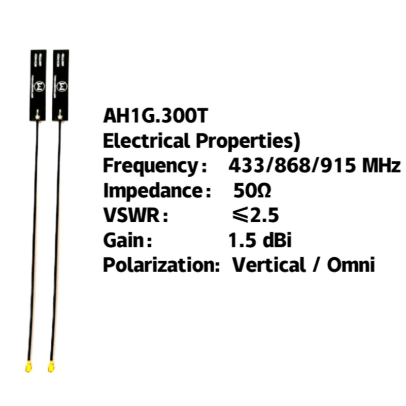 AntennaHome 5pcs 433MHz Antenna,Telecommunication equipment for ISM 433/868/915MHz system, LoRa / Remote /Transfer AH1G.300T