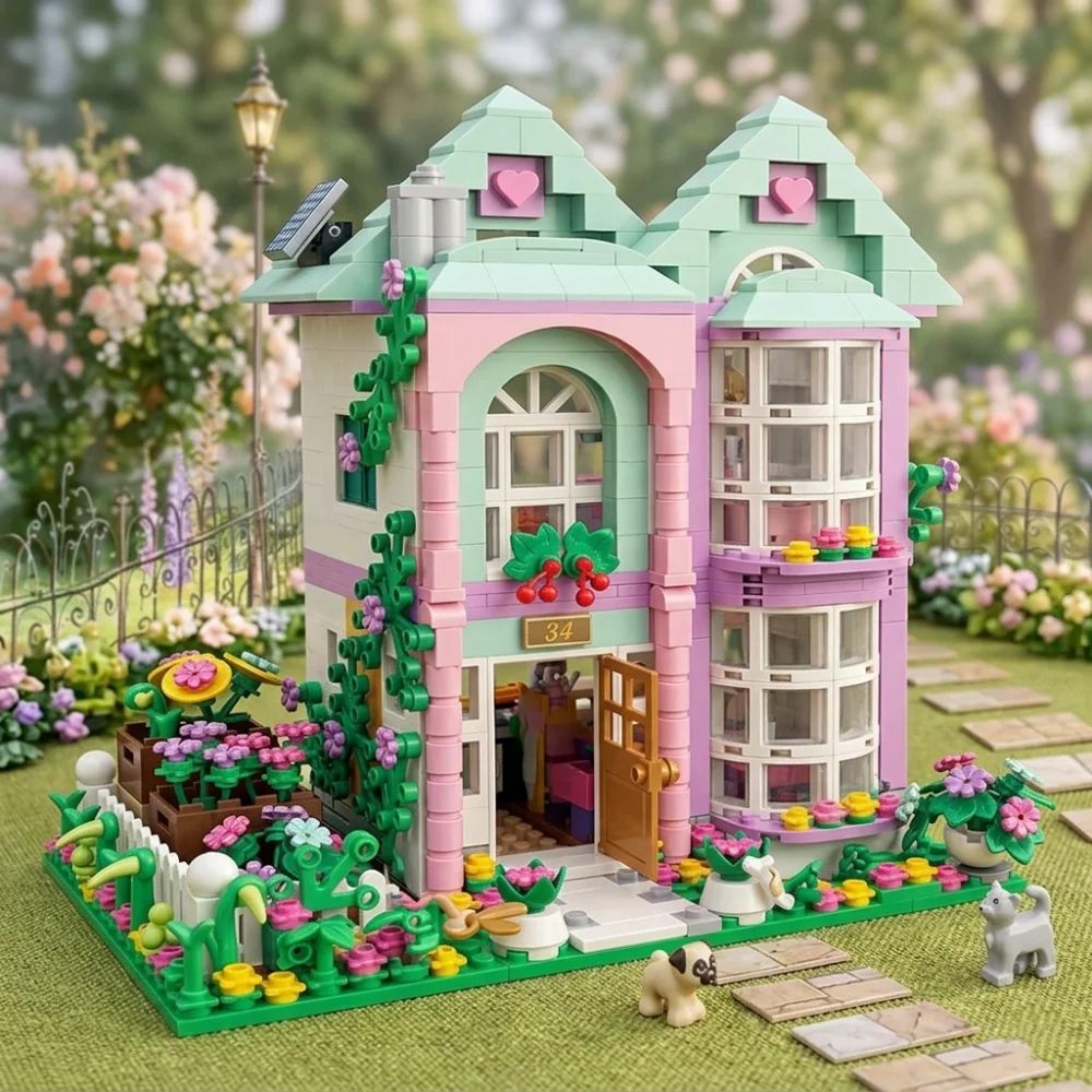 

820pcs Fairy Tale Flower House Architecture Building Blocks STEM Educational Learning Toys Creative birthday gifts for kids