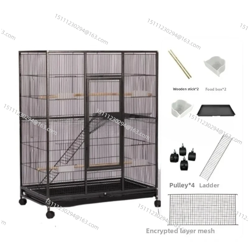 

Large Parrot Bird Cage for Macaws Cockatoos, Eco-Friendly Aviary with Small Door for Finches Lovebirds