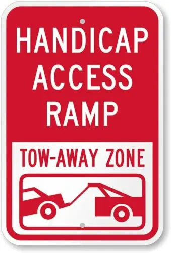 Access Ramp Tow Away Zone Handicap Aluminum Weatherproof 12