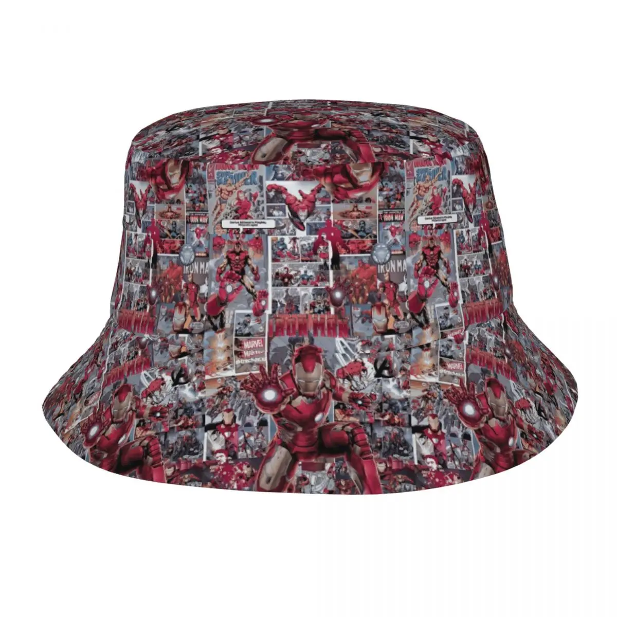 

Custom Iron Man Retro Poster Bucket Hat Men Women Beach Sun Summer Camping Cap