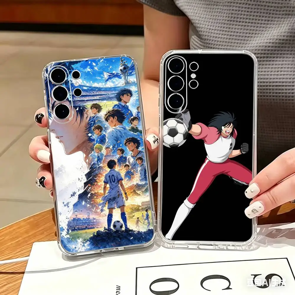Classic anime C-Captain T-Tsubasa Phone Case For Samsung S25,S24,S21,S22,S21,S20,S10,S9Ultra,Plus,Fe,Lite Transparent Cover