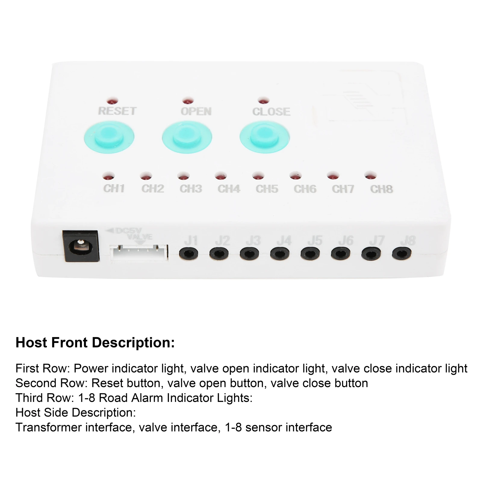 2 วาล์ว 8 ทิศทางรั่วเซ็นเซอร์ DN25 วาล์วเซ็นเซอร์น้ํารั่ว ALARM SENSOR DN25 2 วาล์ว 8 WAY Overflow เครื่องตรวจจับระบบ