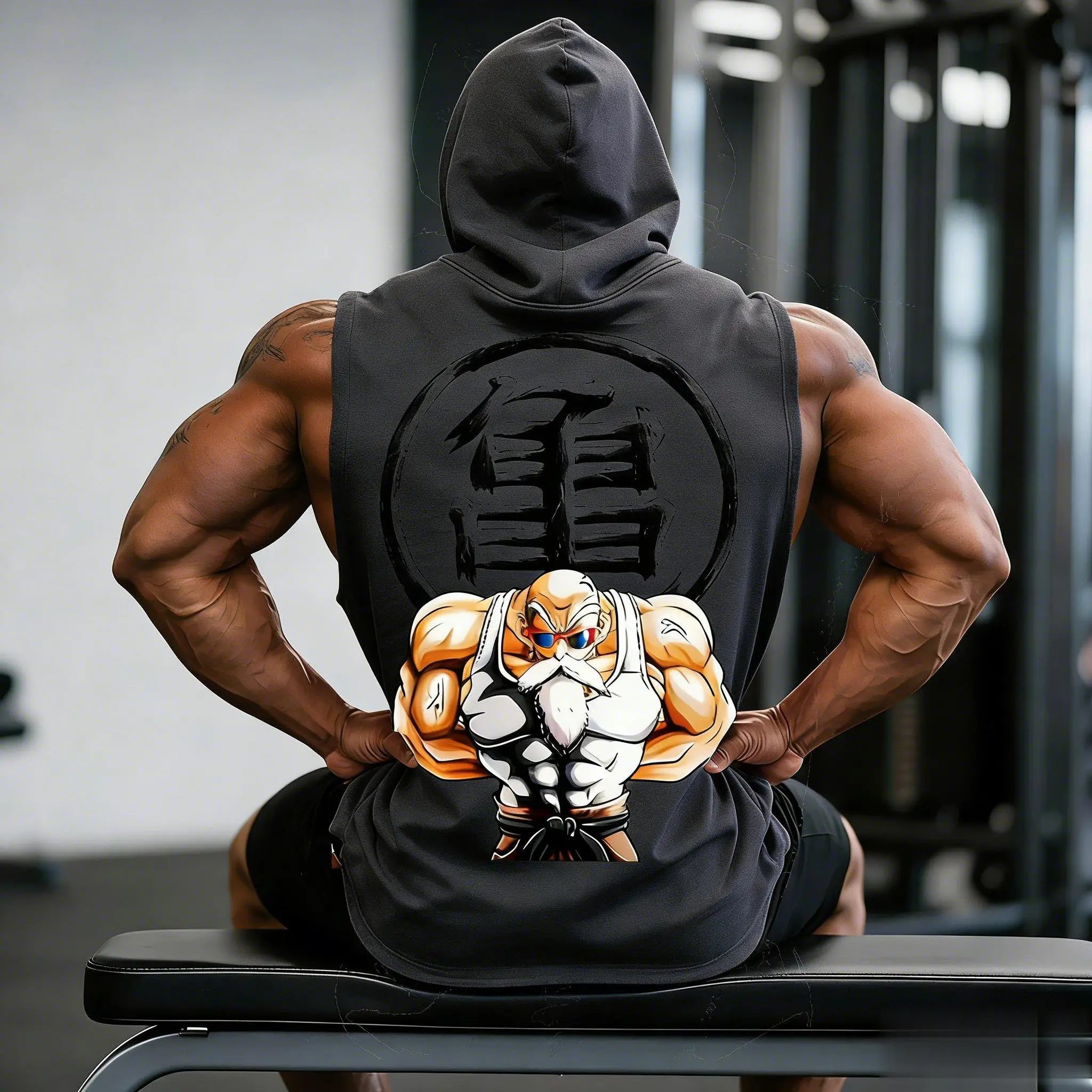 Camiseta sin mangas Dragon Ball Master Roshi Gym Anime para hombre, camiseta de entrenamiento, chaleco de fitness, camiseta muscular, ropa de gimnasio nueva de verano, ropa de calle