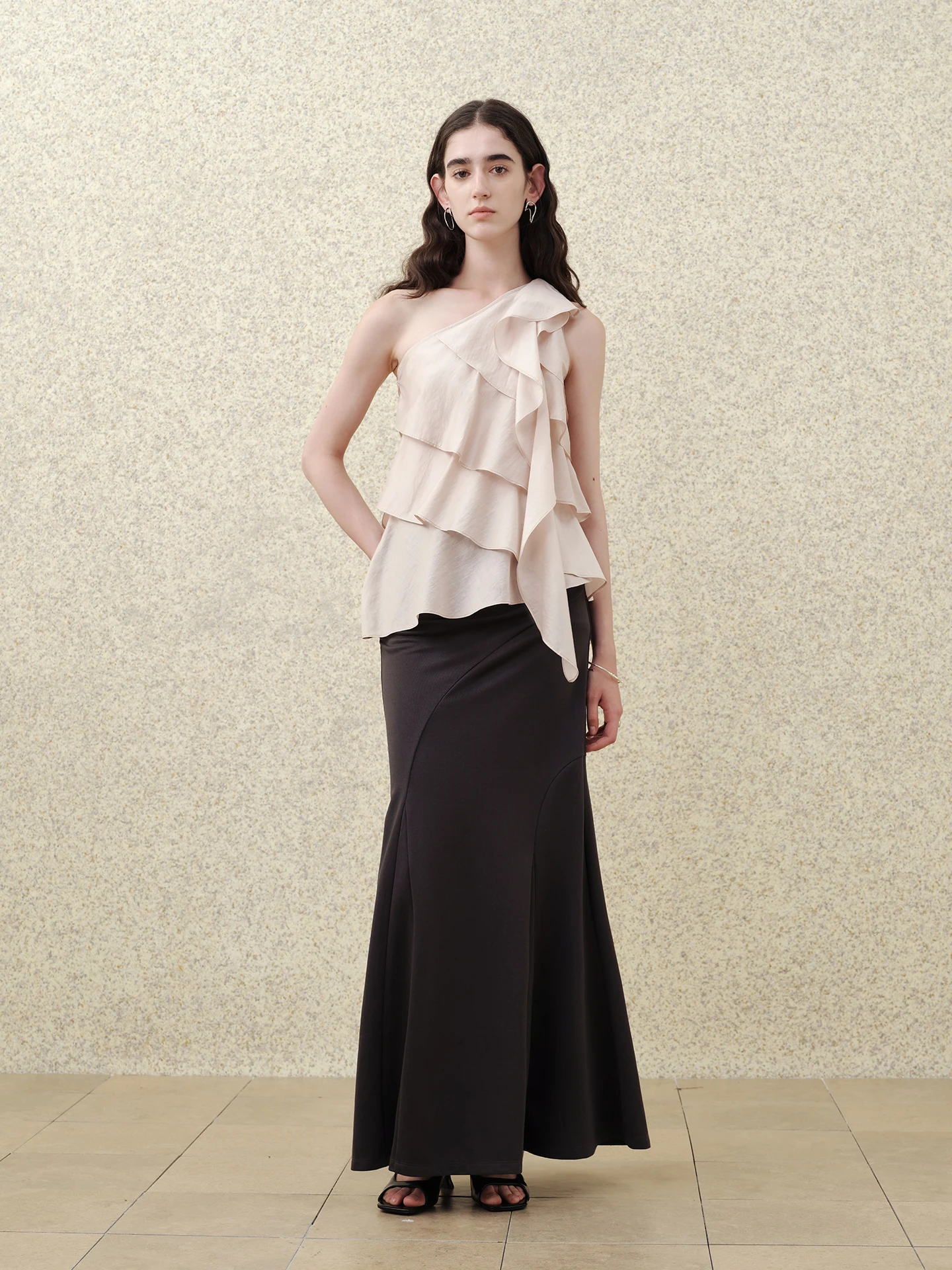 

Женская модная юбка-русалка с высокой талией, утягивающая, с разрезом, из смесового хлопка