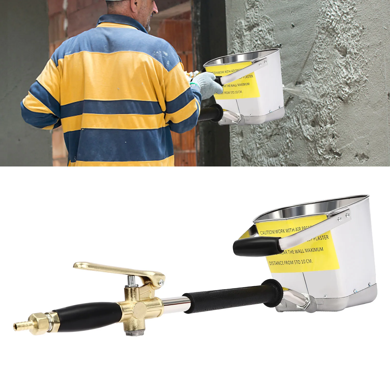 Cement Mortar Sprayer Tool Stucco Plaster Hopper Spray 4 Jet Paint  Wall Plastering