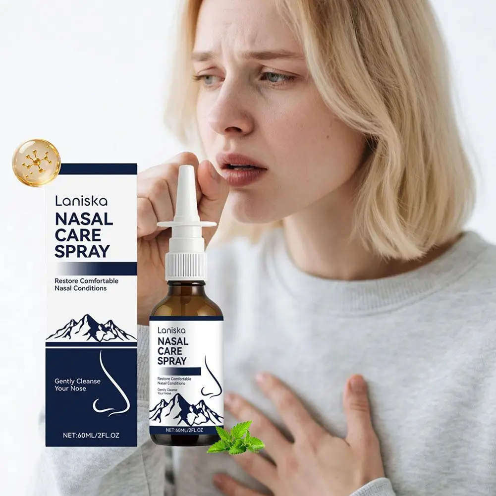 

Нераздражающий назальный спрей для бережного ухода за носом, успокаивающий спрей для снятия заложенности носовых пазух, успокаивающий спрей для очищения носа