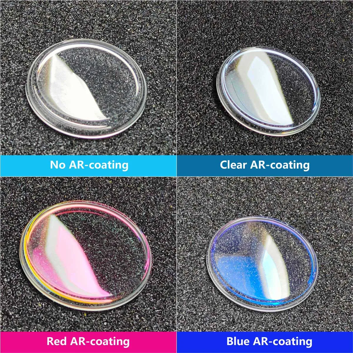 

34mm Pot Shame Watch Crystal Blue/Red AR Coating Big Chamfer Top Flat Mineral Glass Mod Parts Accessories Replacement