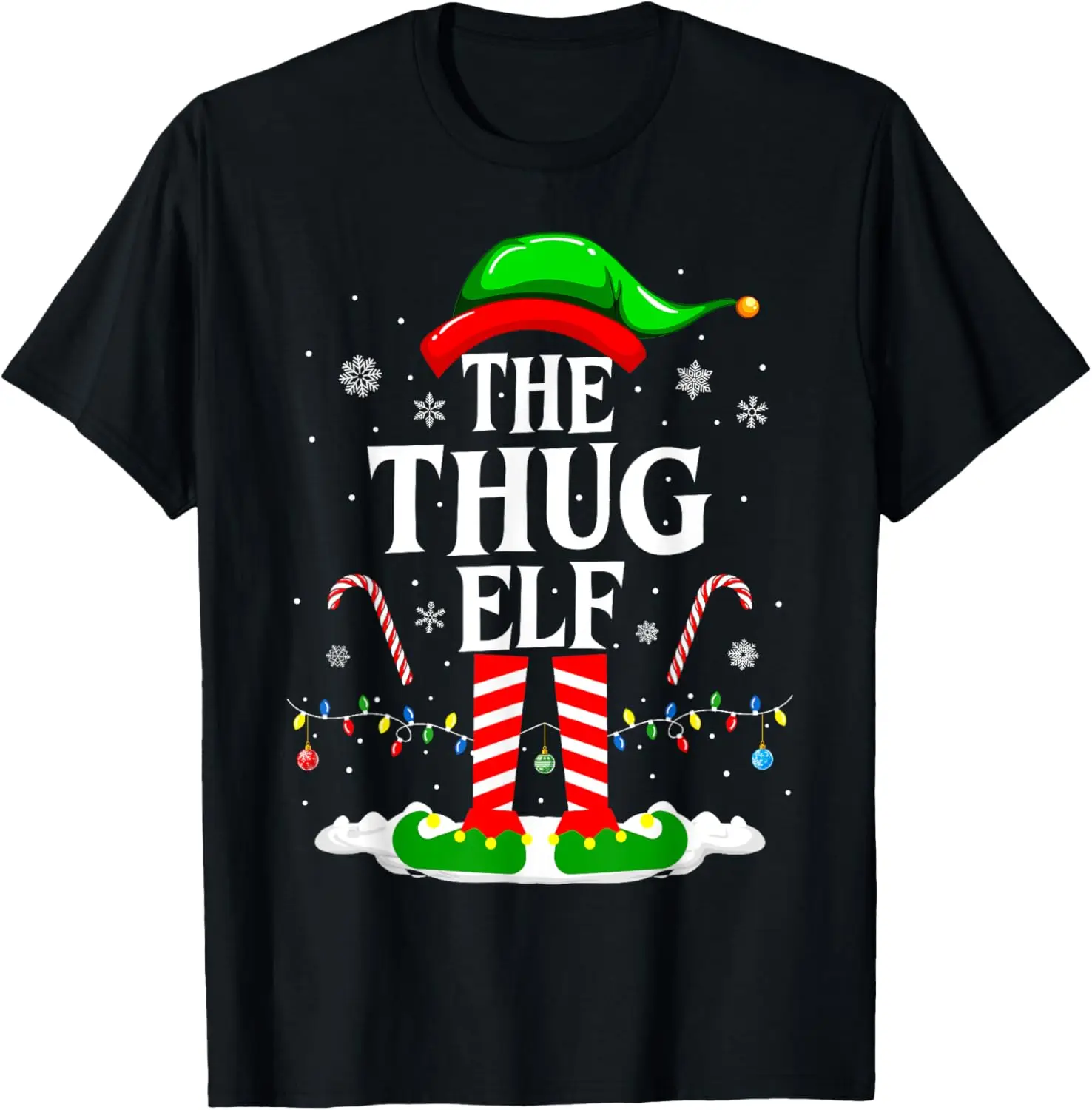 The Thug Elf Xmas Funny Matching Family Group Christmas T-Shirt