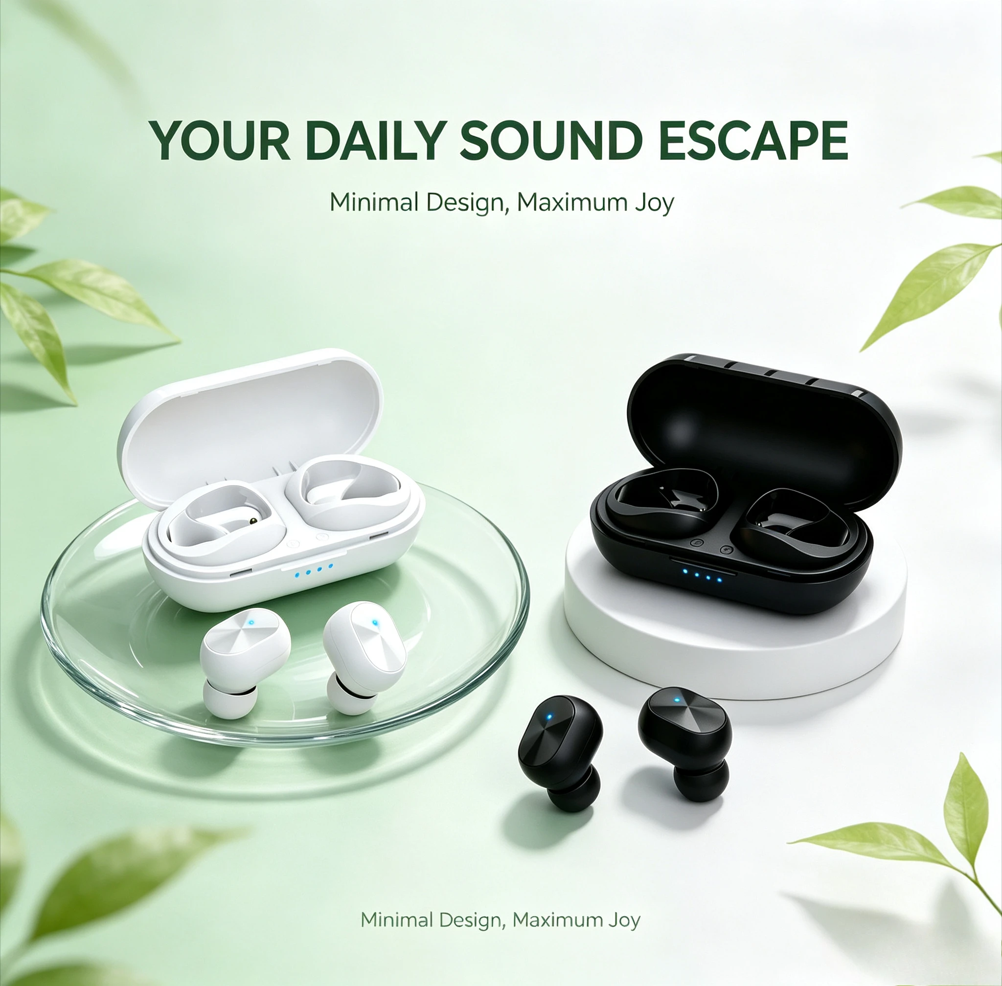 Bluetooth 5.3 Headphones TWS Wireless Earphones Noise Cancelling Sports Earbuds Hifi Sound In Ear Headset