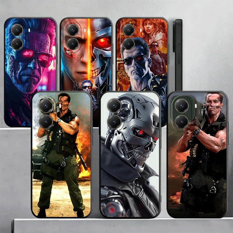 Funda de Teléfono Terminator Arnold Schwarzenegger para Xiaomi Poco X7 X8 Pro Max M8 M7 F8 X6 X5 X3 M7 M6 F7 Redmi 15C 15 14C 13C 15T 17