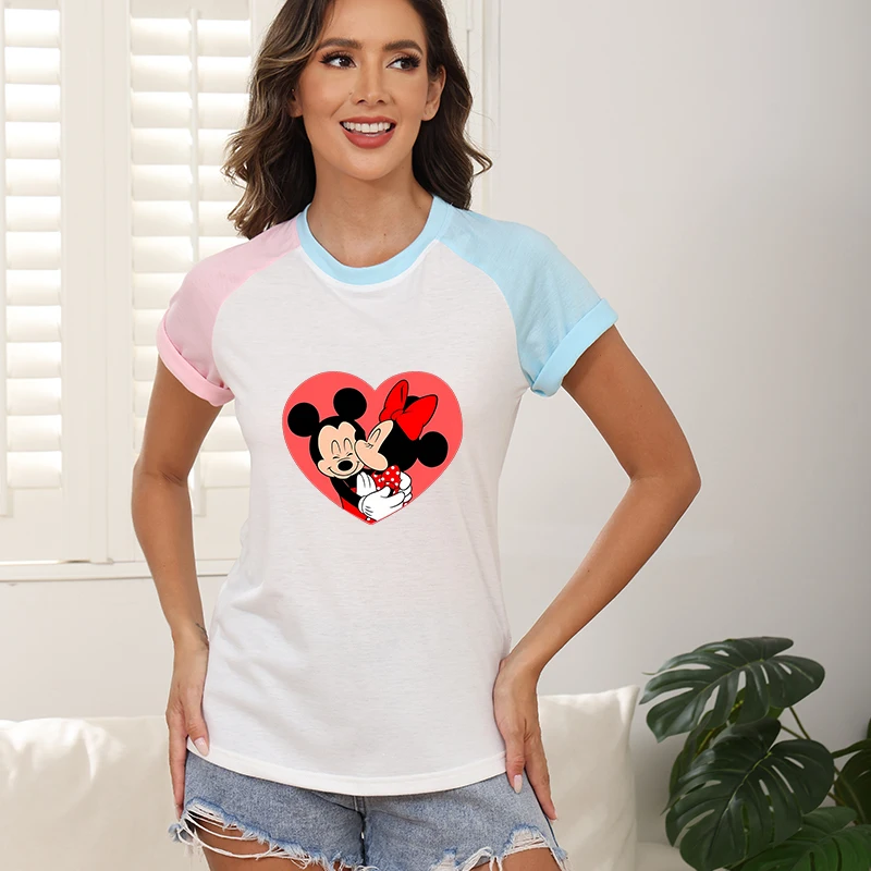 

2025 New Print women Short Sleeve T-shirt Cute Everyday Wear Friends Cartoon