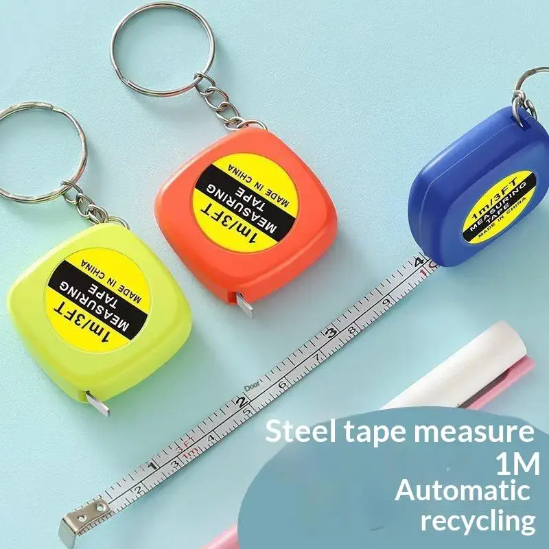 Mini Retractable 1M 3FT Measuring Tape With Keychain Compact Lightweight Portable For Household DIY Sewing Daily Use
