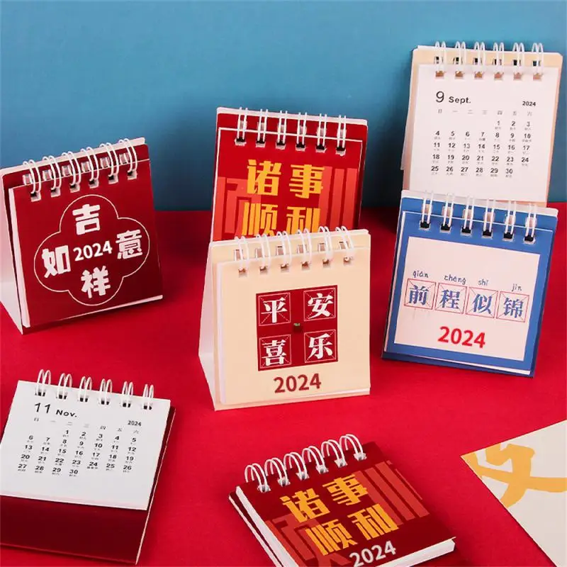 Desktop Calendar Convenient High Quality Compact Not Easy To Break Mini Desk Decoration Desk Accessory Calendar Durable Cartoon