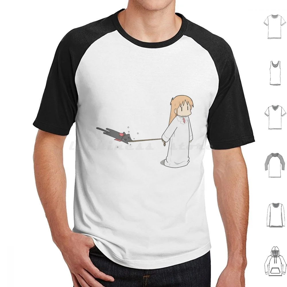 Nichijou-Walking Sakamoto T Shirt 6Xl Cotton Cool Tee Anime Manga Nichijou Hakase Sakamoto Walking Dragging Japanese Weeaboo