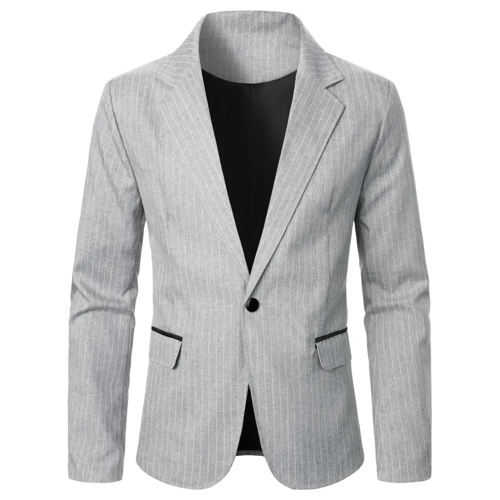 Men\'s Suit Simple Line Casual Style Men\'s Blazer Wedding Dinner Party Business Banquet Stage Street Men\'s Blazer Suit Jacket