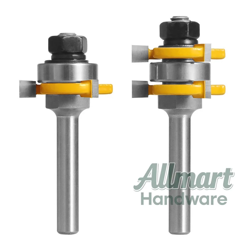 3 Flute T-Slot Joint Cutter 35mm Single Bearing Grooving Jointer Router Electric Milling Cutter Male Female Joint Bit