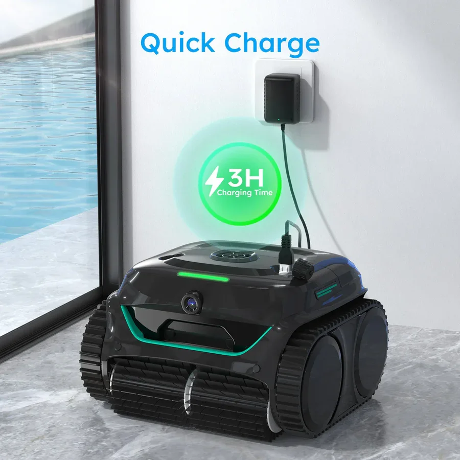 

Robotic Pool Vacuum Cleaner Cordless Cleaning Robot for Flat Floor Swimming Pool Smart Machine Automatic Equipment Pool Robot