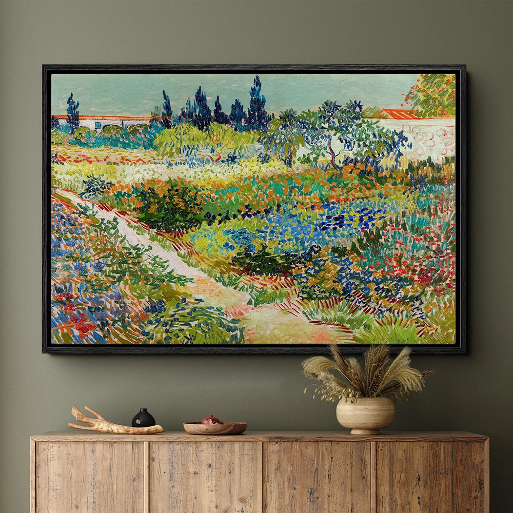 Vincent Van Gogh Exhibition Museum Poster Garden At Arles Landscape Prints Canvas Painting Retro Home Wall Bedroom Decor Picture