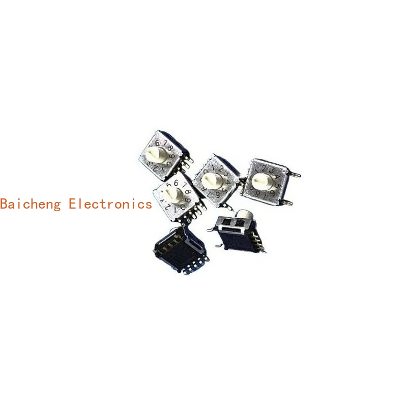 10 Stück oberflächenmontierter 7-poliger Schalter Gold 0-9 Rotation digitaler Code 10 Gang Rotation Wählcode 4281C