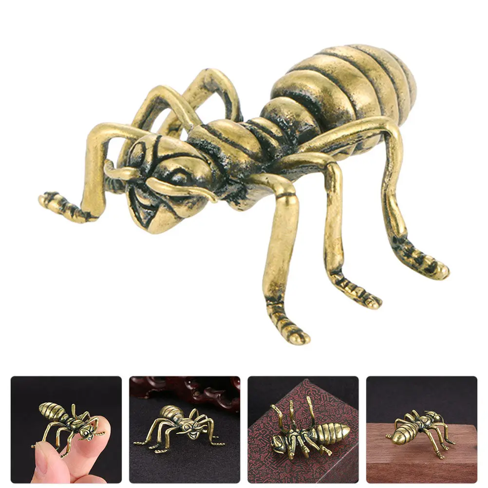 Copper Ant Sculpture Household Decorative Desktop Ornament Entryway Cabinet Porch Artistic Ant Adornment Creative Vivid Metal