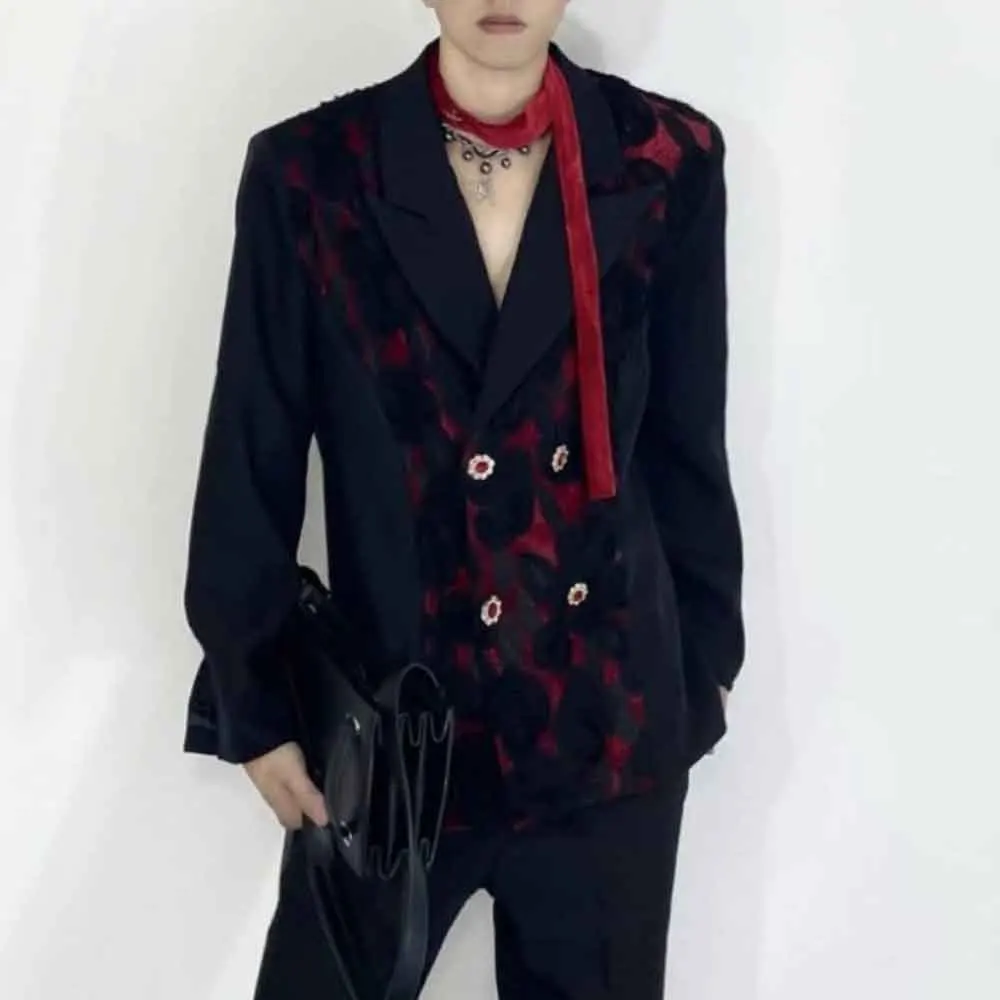 

2025 зимняя новая мужская куртка с длинными рукавами на шнуровке в стиле пэчворк, американский ретро-модный модный свободный повседневный нишевый мужской топ