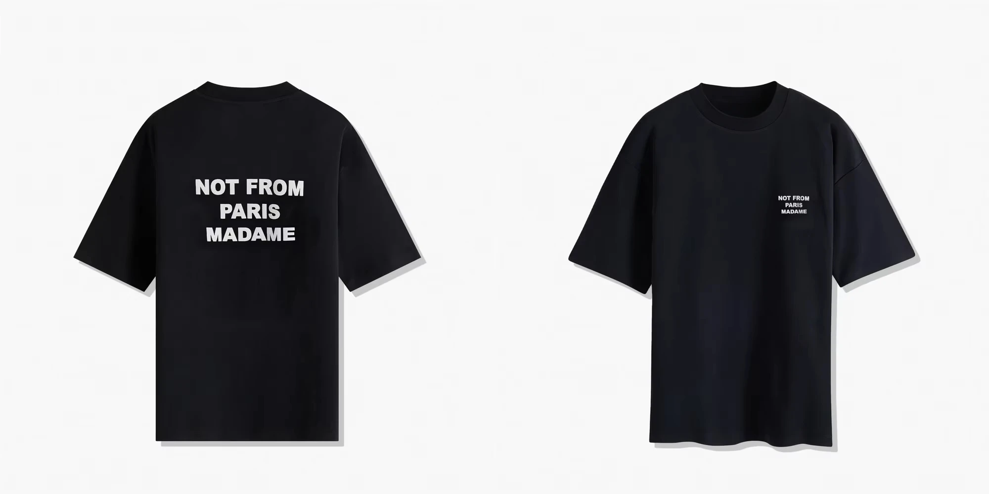 

Новая летняя футболка 2025 года, черная футболка с надписью «Не из Парижа», роскошная хлопковая летняя футболка большого размера с короткими рукавами, топ для