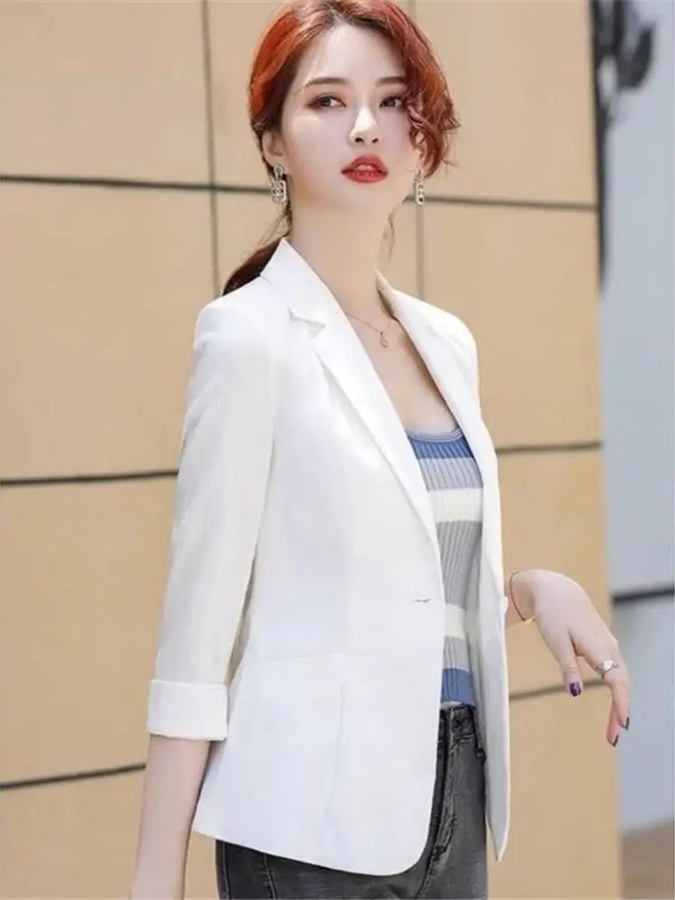 

Летний тонкий женский кардиган на пуговицах Seven-Quarter Sve Me для похудения, профессиональная рабочая одежда ort Length