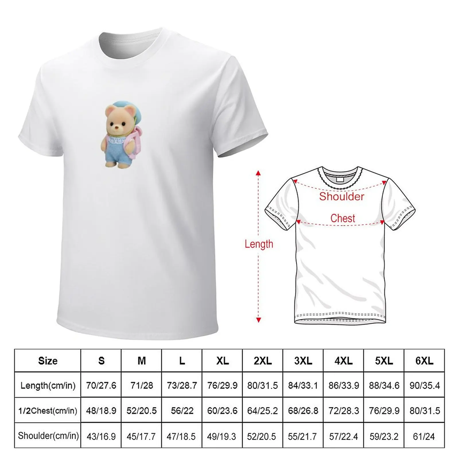 Calico Critters Bear With Backpack T-shirt hippie clothes quick drying mens workout shirts