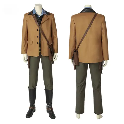 Arthur Morgan Cosplay Costumes Game RDR2 Same Style Jacket Western Denim Unifrom Brown Jacket Blue Shirt Hat Suspenders for Man