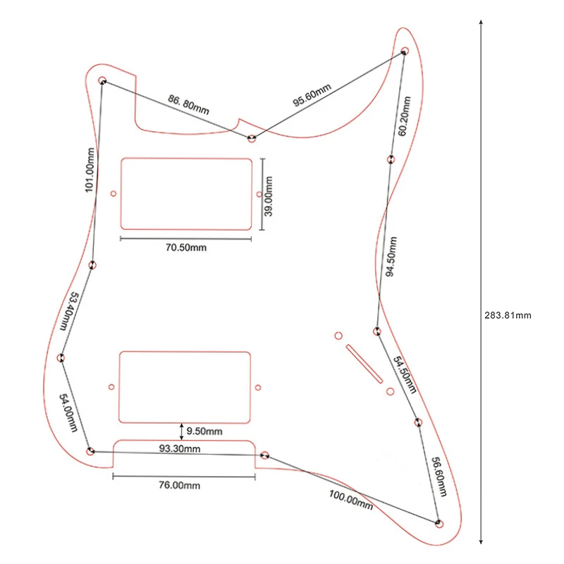 Pleroo Guitar Accessories Pickguards No Control Hole With 11 Screws For Fender Standard ST HH Strat Guitar With PAF Humbu