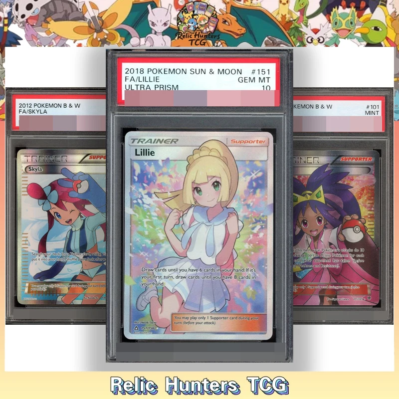 

Промо-карта для тренировок PKM PTCG Lillie Iono Cynthia 10, рейтинг 10 точек, реплика коллекционных карточек для хобби