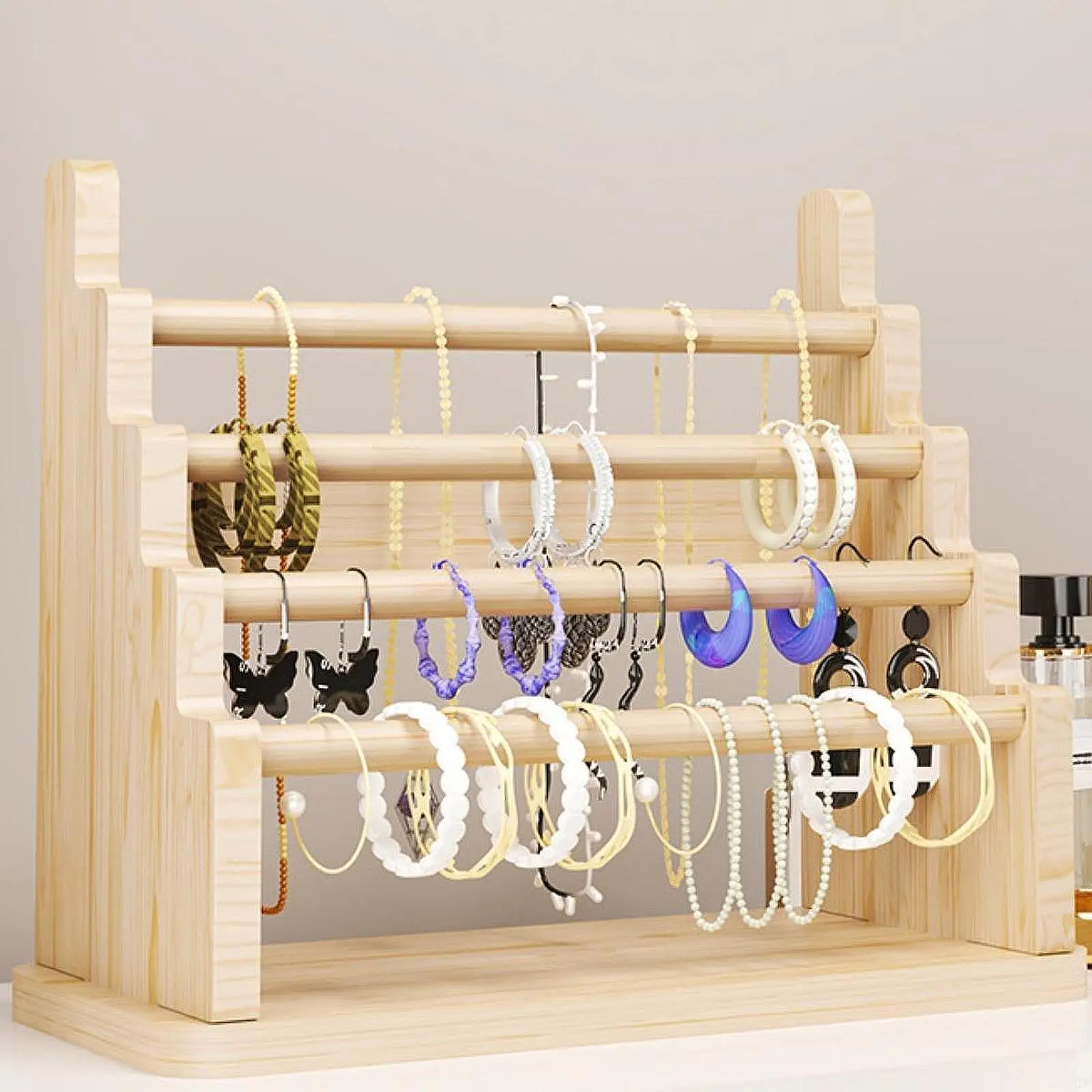 Jewelry Display Holder Jewelry Storage Organizer Storage Gift Detachable Watch Display Rack for Desk Bedroom Showcase Dresser