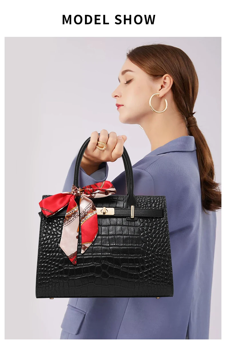 Stilvolle Krokodilmuster-Muttertasche mit Premium-Feeling, Handtasche für Damen, Vielseitige Schulter- und Umhängetasche – Detail 1