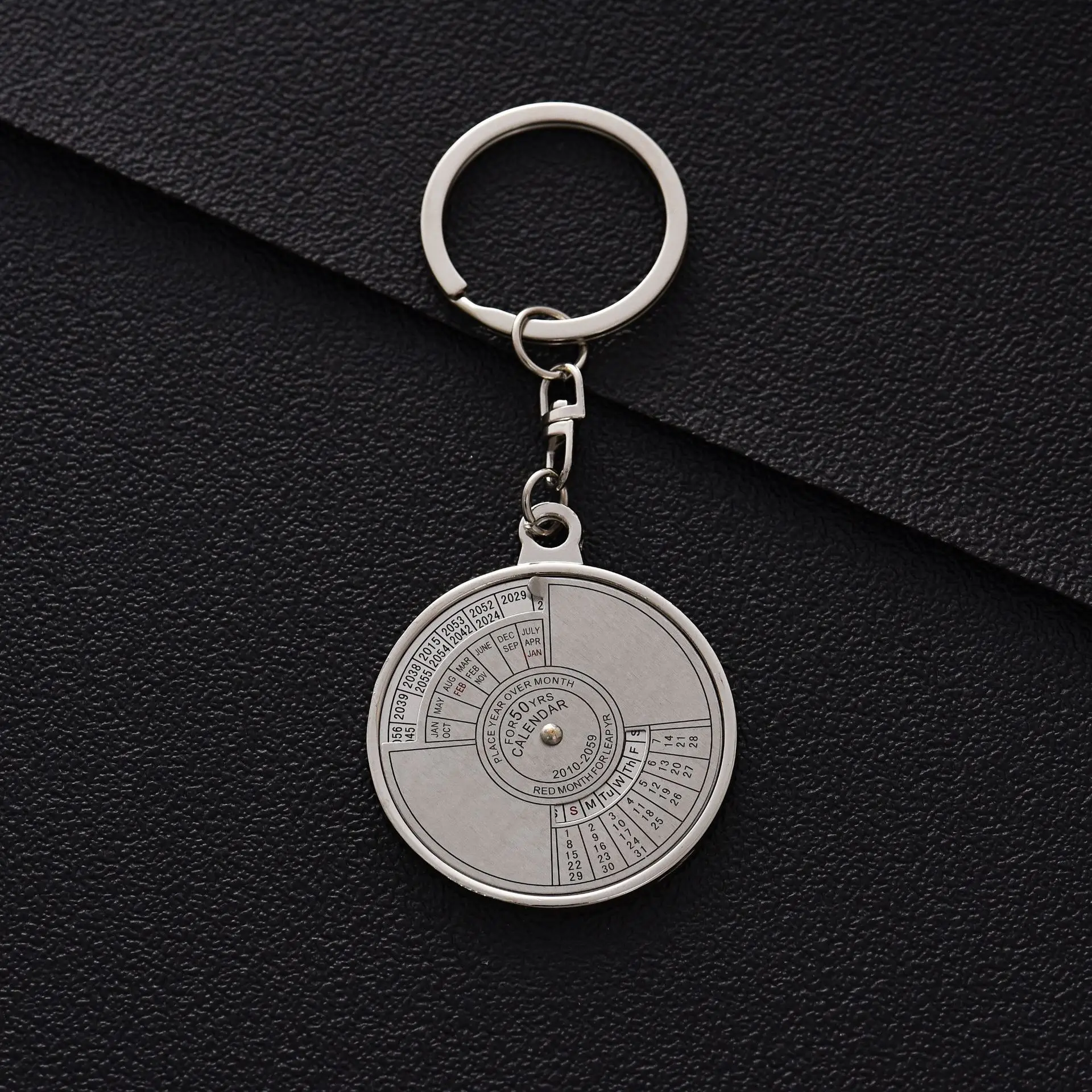 calender keychain 2010 To 2060 Metal Pendant Zinc Alloy English Compass Keychain Men Women Keyring Creative Pendants Ring