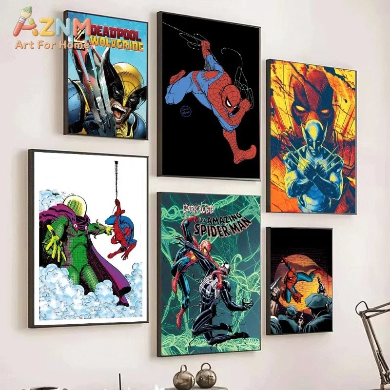 Deadpool and Wolverine 2024 Comic Cover Canvas Wall Art Unframed Poster Print for Boys Bedroom Game Room Home Decor Gift