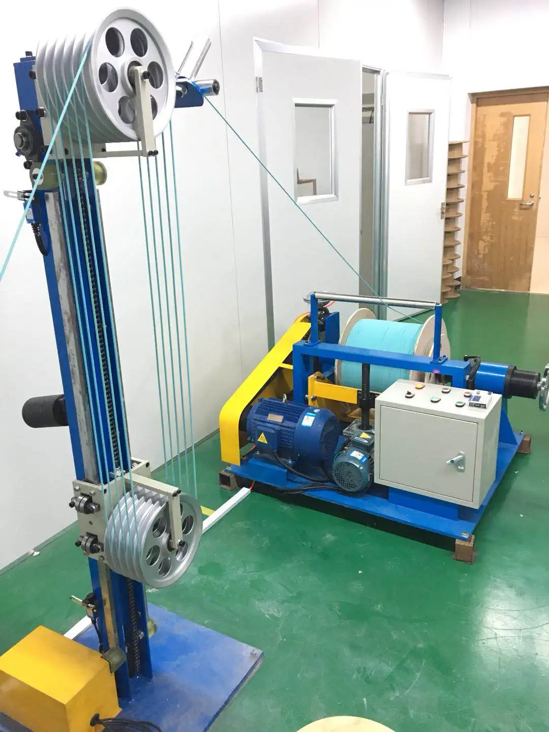 630 active pay-off rewinding machine, winding machine, assembly line with storage line reel winding pneumatic supporting storage