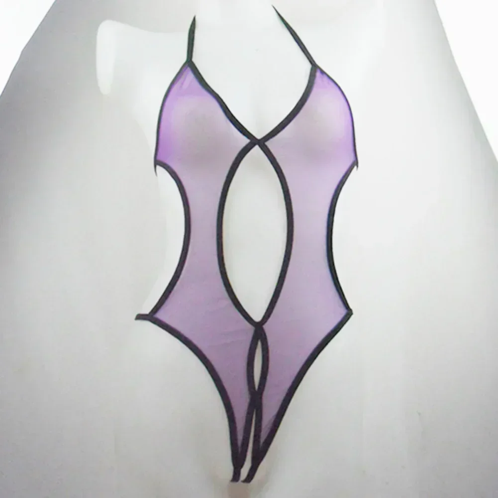 بدلة جسم نسائية بدون فتحة شبكية ، ملابس داخلية برقبة رقبة ، بيكيني ، ملابس قصيرة جيدة التهوية ، سراويل داخلية مرنة ، ملابس داخلية مثيرة