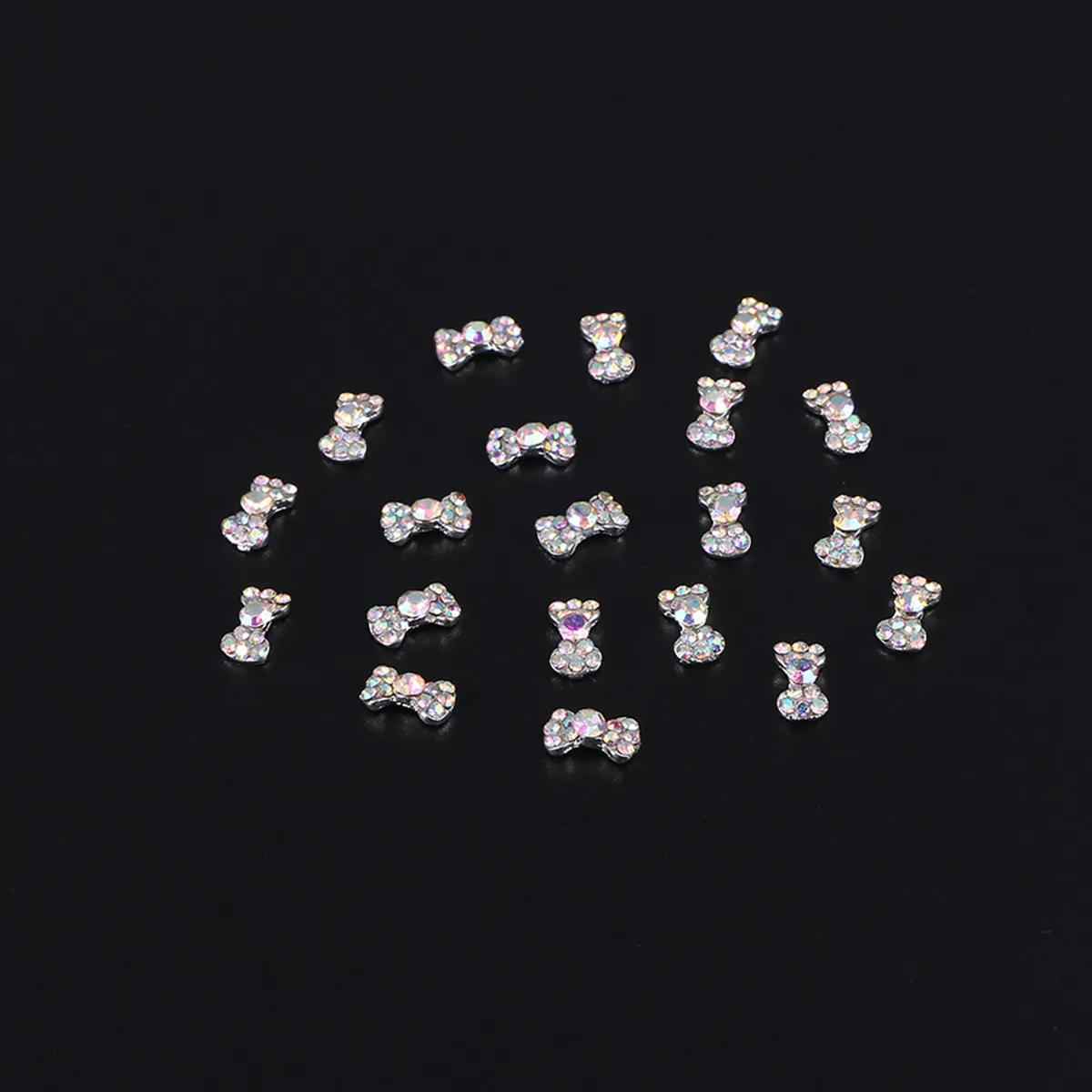 20 قطعة من حجارة الراين لتزيين الأظافر على شكل فيونكة، لتزيين الأظافر بنفسك، أحجار كريستالية لامعة لتزيين الأظافر الطبيعية والاصطناعية، أظافر لامعة