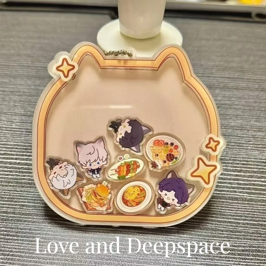 

Love and Deepspace Cat-Shaped Keychain Sylus Rafayel Zayne Xavier Acrylic Shake Game Keyring Pendant Figures Model Decortion Toy