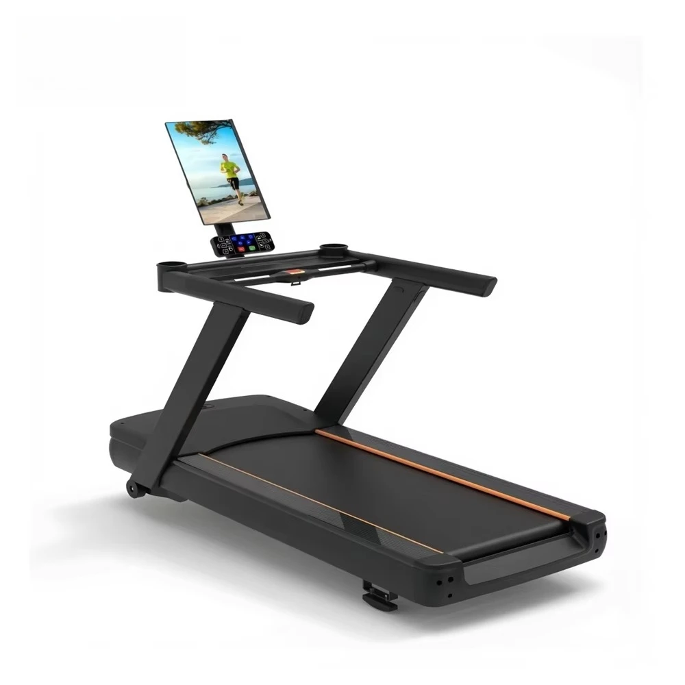 Commercial Smart Treadmill with Rotatable Touch Screen and Wide Running Belt for Professional Gym Cardio Training