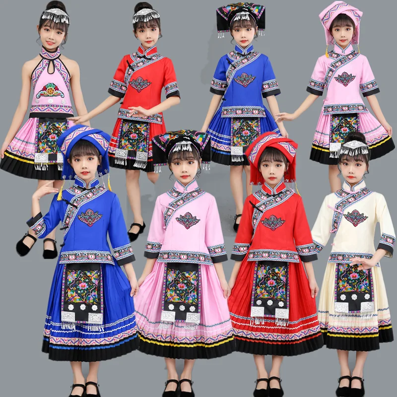 24 styles Miao Hmong Dance Costume For Girls Vintage Miao Clothing School Dance Costume Traditional Chinese Clothes