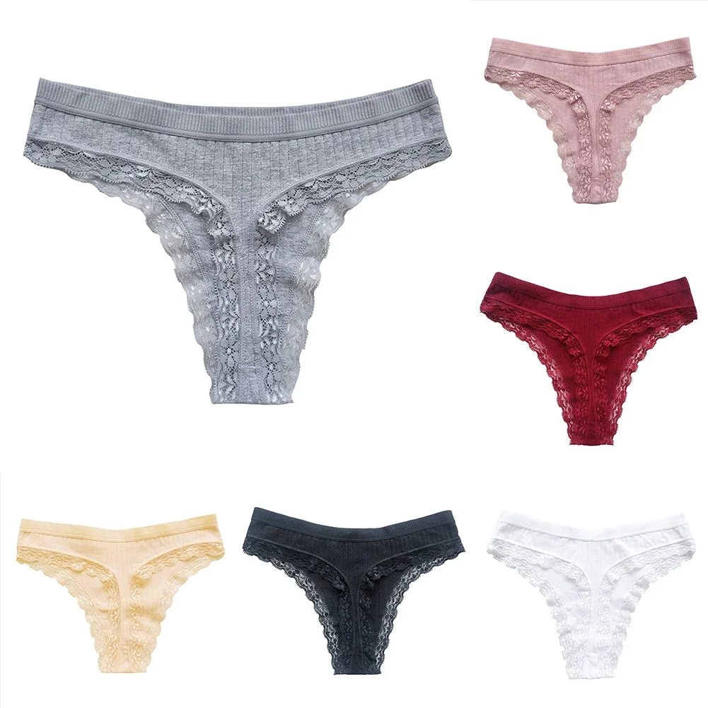 

Breathable Panties Cotton Thong Holiday Underwear Home Wear Solid Color Panty Vacation Lingerie Comfortable Fit