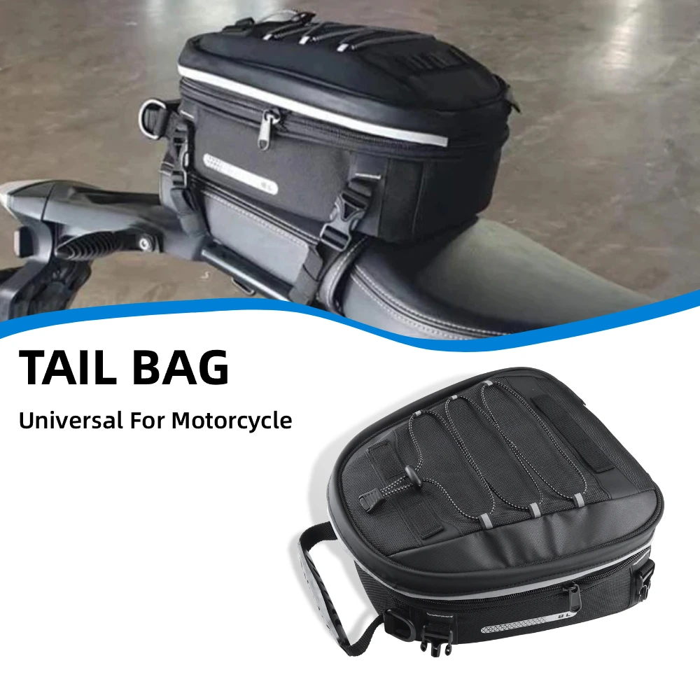 Universal Motorcycle Rear Seat Luggage Storage Bag Expandable 8-10L Motorbike Tail Bag For BMW For Benelli For YAMAHA For Honda